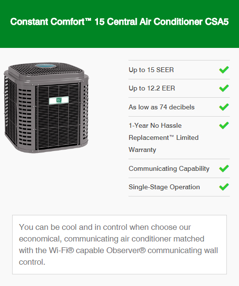 Constant Comfort 15 Central Air Conditioner CSA5